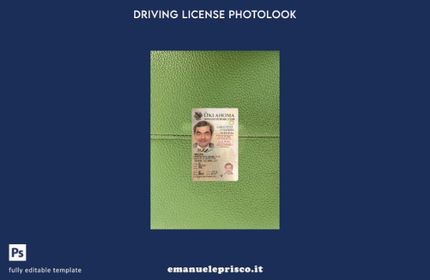 stile verificato USA Oklahoma con modello frontale photolook con patente di guid